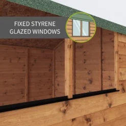 Mercia 10x8 Ft Reverse Apex Tongue & Groove Wooden 4 Windows Shed With Floor -Bestway Garden Sales Store mercia 10x8 ft reverse apex tongue groove wooden 4 windows shed with floor5029442006604 41c bq