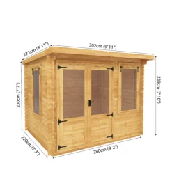 Mercia 10x8 Pent Tongue & Groove Cabin With Double Door -Bestway Garden Sales Store mercia 10x8 pent tongue groove cabin with double door5029442002446 01t bq
