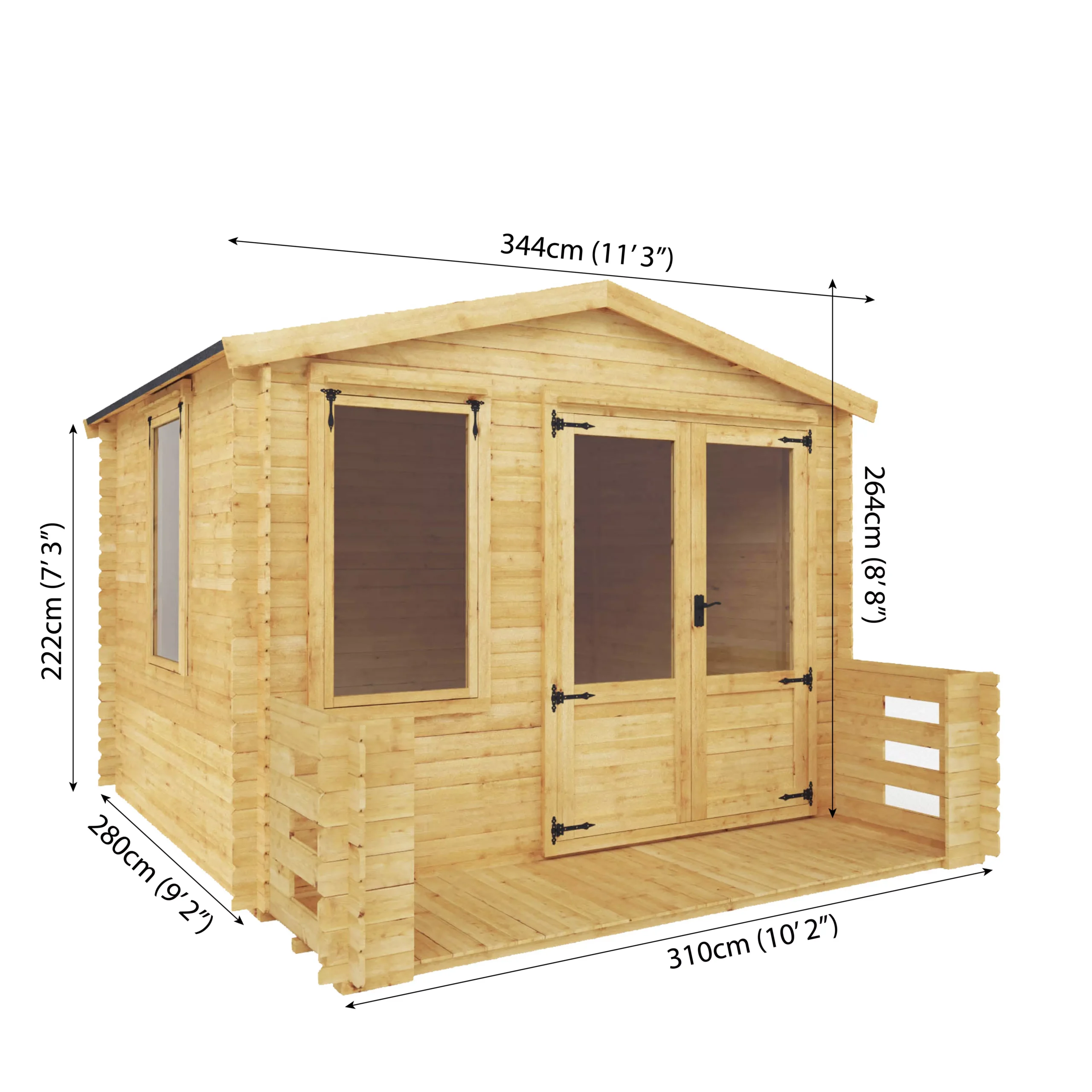 Mercia 11x12 Apex Tongue & Groove Cabin With Double Door 4 Mercia 11x12 Apex Tongue & Groove Cabin With Double Door - Image 4