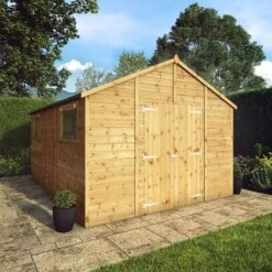 Mercia 14x10 Apex Shiplap Workshop With Double Door -Bestway Garden Sales Store mercia 14x10 apex shiplap workshop with double door5029442006260 01i bq