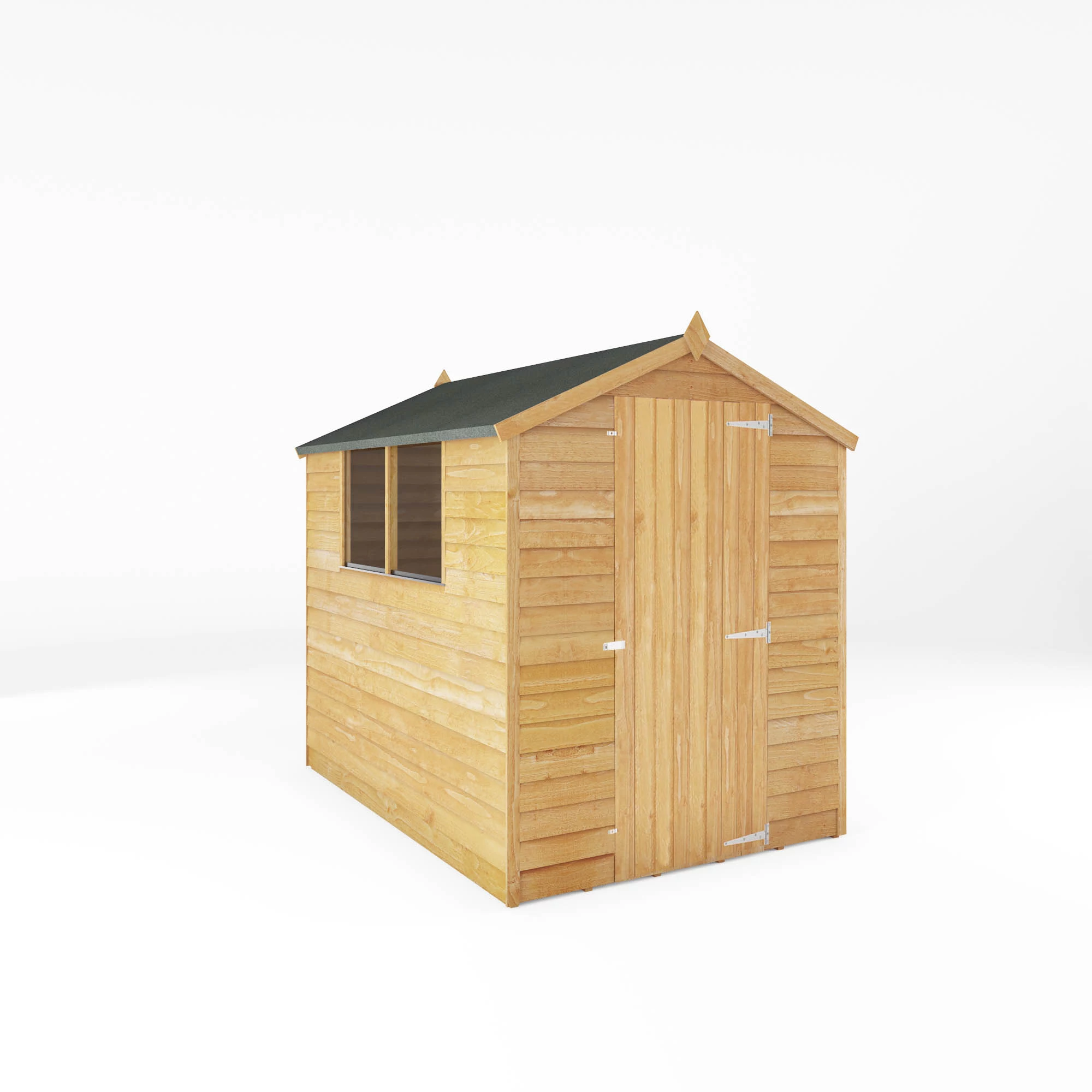Mercia 7x5 Ft Apex Overlap Wooden Shed With Floor & 2 Windows 2 Mercia 7x5 Ft Apex Overlap Wooden Shed With Floor & 2 Windows - Image 2