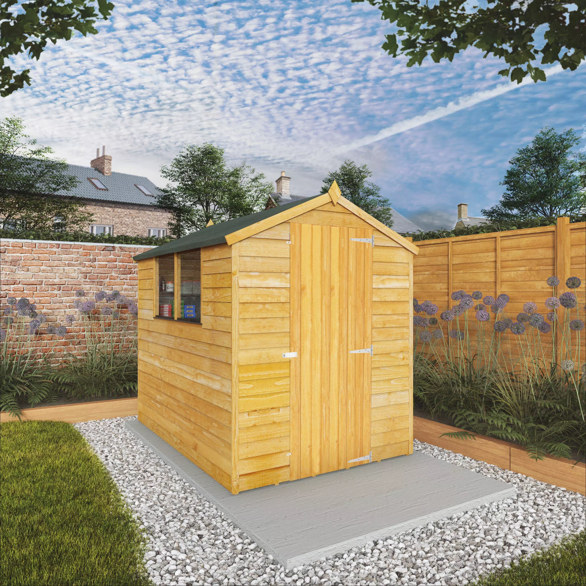 Mercia 7x5 Ft Apex Overlap Wooden Shed With Floor & 2 Windows 8 Mercia 7x5 Ft Apex Overlap Wooden Shed With Floor & 2 Windows - Image 8