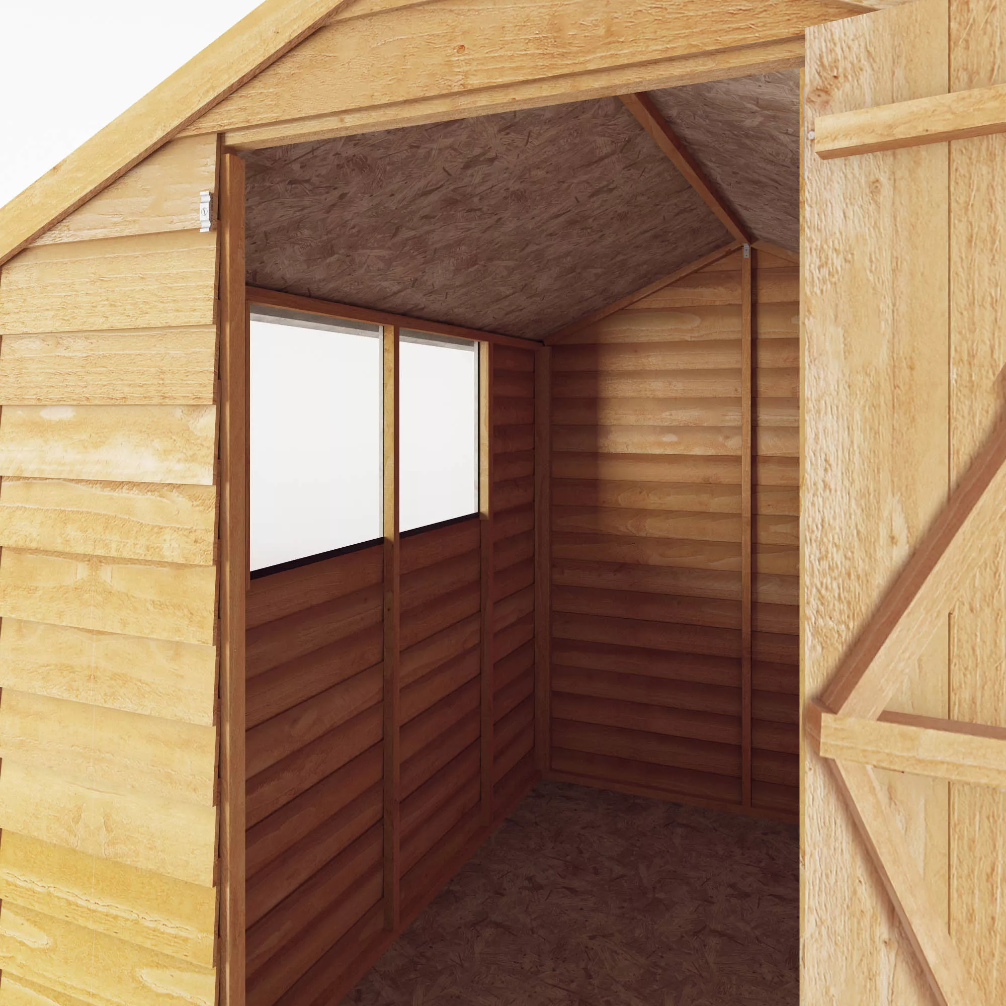 Mercia 7x5 Ft Apex Overlap Wooden Shed With Floor & 2 Windows 6 Mercia 7x5 Ft Apex Overlap Wooden Shed With Floor & 2 Windows - Image 6