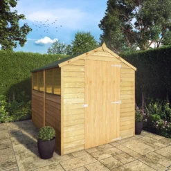 Mercia 8x6 Ft Apex Overlap Wooden 4 Windows Shed With Floor -Bestway Garden Sales Store mercia 8x6 ft apex overlap wooden 4 windows shed with floor5029442085463 01i