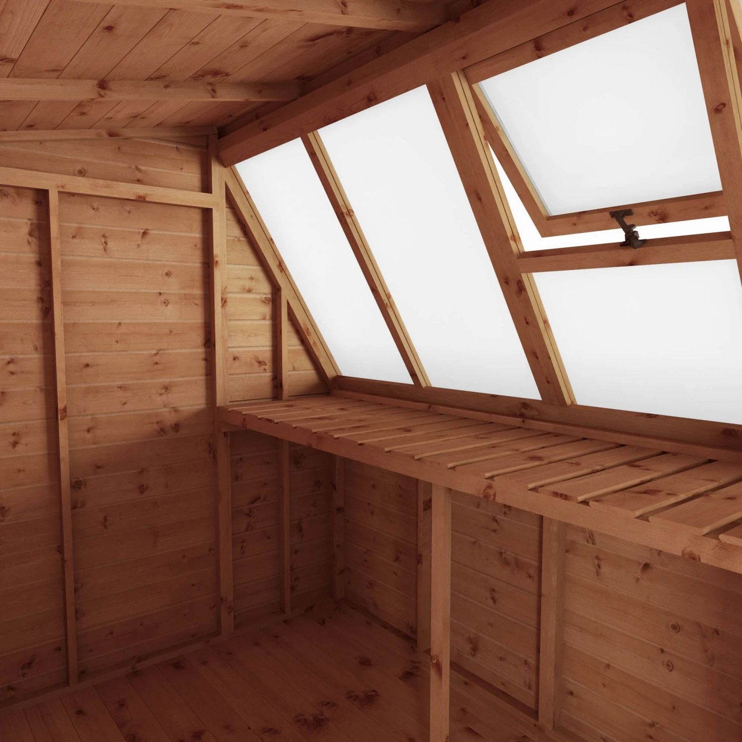 Mercia 8x6 Ft Pent Tongue & Groove Wooden 5 Windows Potting Shed With Floor 6 Mercia 8x6 Ft Pent Tongue & Groove Wooden 5 Windows Potting Shed With Floor - Image 6