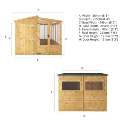 Mercia 8x8 Pent Greenhouse Combi Shed - Assembly Required -Bestway Garden Sales Store mercia 8x8 pent greenhouse combi shed assembly required5029442075655 01t