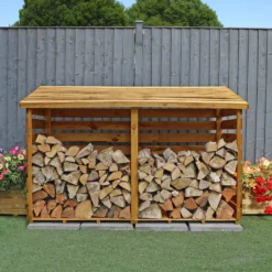 Mercia Double Wooden Log Store -Bestway Garden Sales Store mercia double wooden log store5029442012629 02c