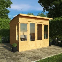 Mercia Helios 8x8 Ft Curved Shiplap Wooden Summer House With Double Door -Bestway Garden Sales Store mercia helios 8x8 ft curved shiplap wooden summer house with double door5029442073859 01i