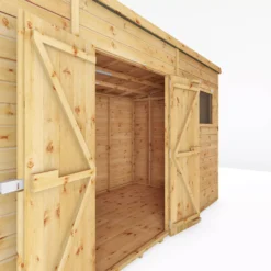 Mercia Premium 12x8 Ft Pent Shiplap Wooden 2 Door Shed With Floor -Bestway Garden Sales Store mercia premium 12x8 ft pent shiplap wooden 2 door shed with floor5029442009315 04c