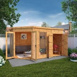 Mercia Summer House 12x8 Ft Pent Shiplap Solid Wood Summer House With Double Door -Bestway Garden Sales Store mercia summer house 12x8 ft pent shiplap solid wood summer house with double door5029442002569 02i bq