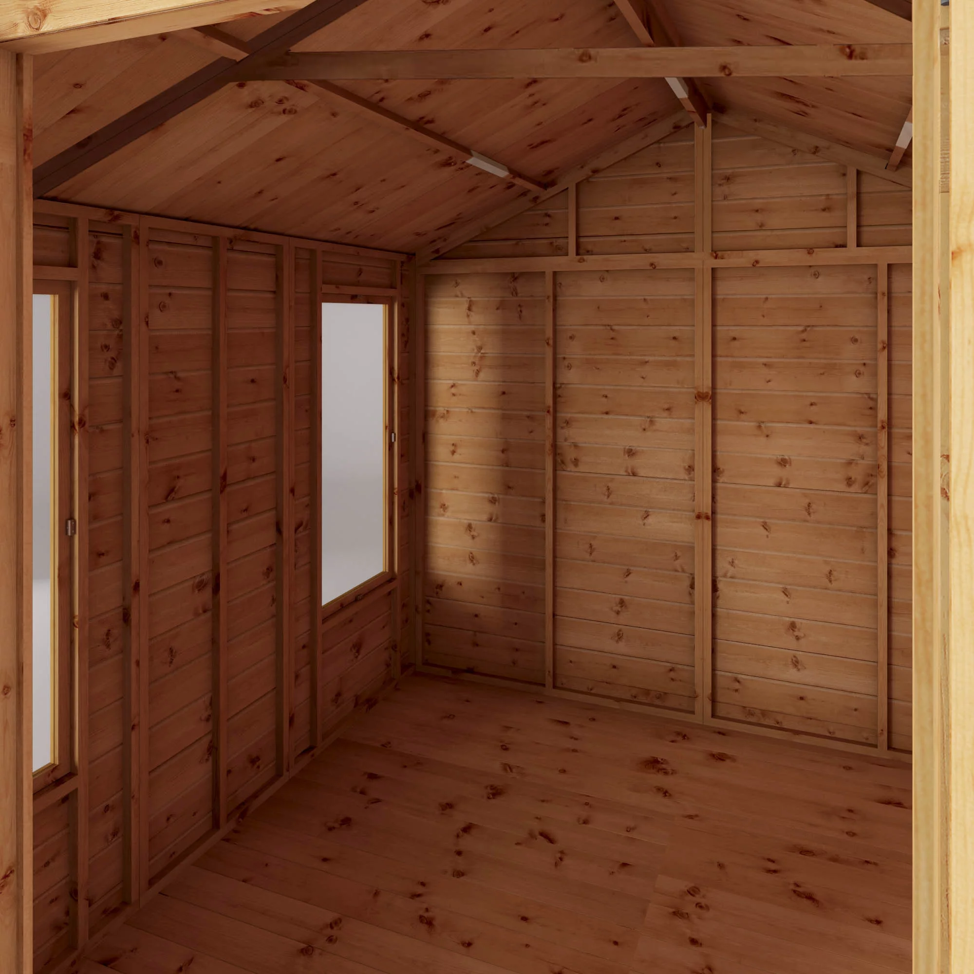 Mercia Sussex 8x8 Ft Apex Shiplap Wooden Summer House With Double Door 4 Mercia Sussex 8x8 Ft Apex Shiplap Wooden Summer House With Double Door - Image 4