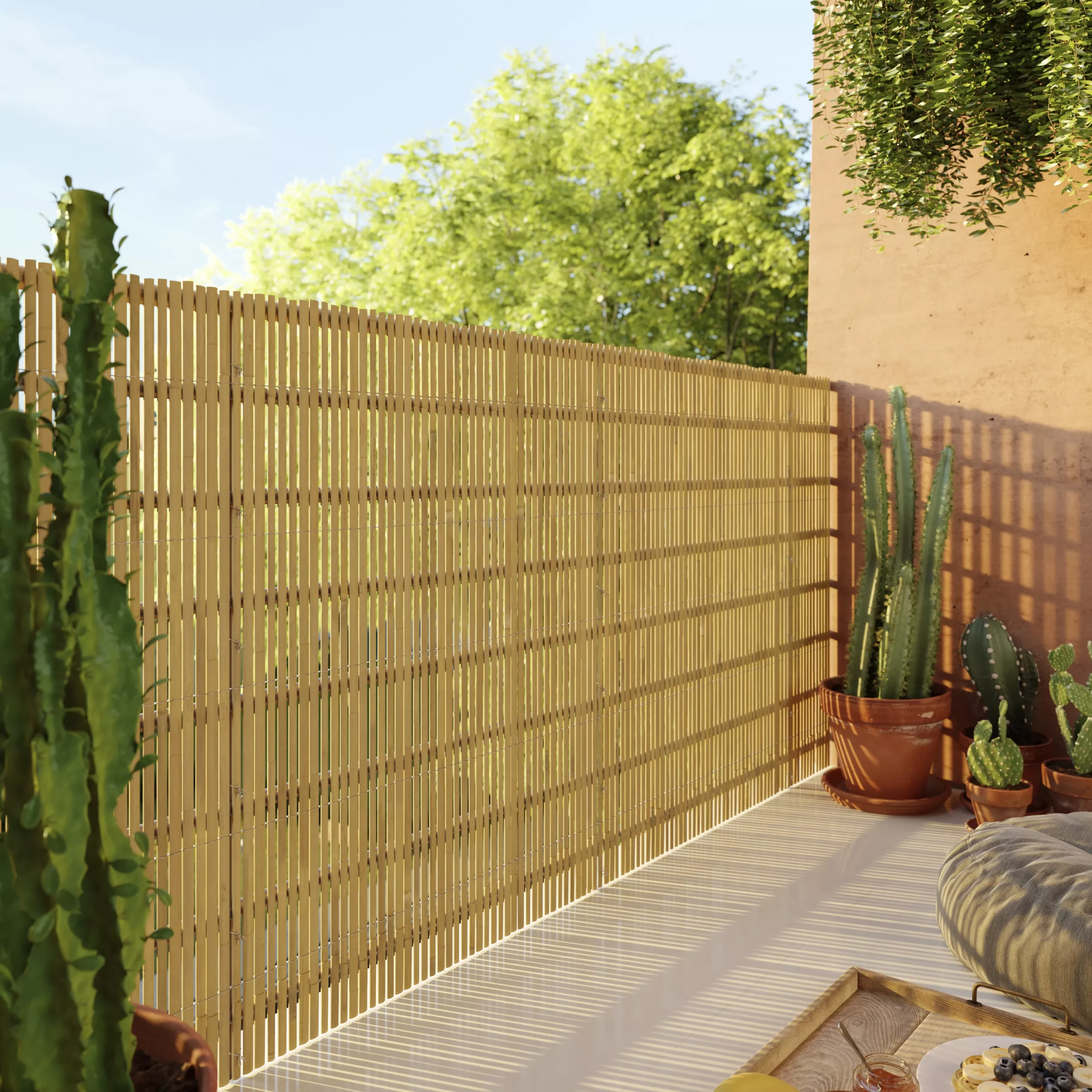 Natural Bamboo Garden Screen (H)1m (W)3m 4 Natural Bamboo Garden Screen (H)1m (W)3m - Image 4