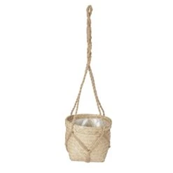 Natural Seagrass Herringbone Round Plant Pot (Dia)20.5cm