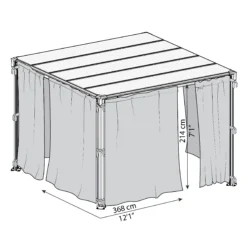 Palram - Canopia 3K Series Grey Polyester (PES) Gazebo Curtain, Pack Of 4 (L)2170mm (W)3660mm 14 Palram - Canopia 3K Series Grey Polyester (PES) Gazebo Curtain, Pack Of 4 (L)2170mm (W)3660mm -Bestway Garden Sales Store palram canopia 3k series grey polyester pes gazebo curtain pack of 4 l 2170mm w 3660mm7290108130744 01t