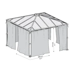 Palram - Canopia 3K Series Grey Polyester (PES) Gazebo Curtain, Pack Of 4 (L)2170mm (W)3660mm 15 Palram - Canopia 3K Series Grey Polyester (PES) Gazebo Curtain, Pack Of 4 (L)2170mm (W)3660mm -Bestway Garden Sales Store palram canopia 3k series grey polyester pes gazebo curtain pack of 4 l 2170mm w 3660mm7290108130744 02t