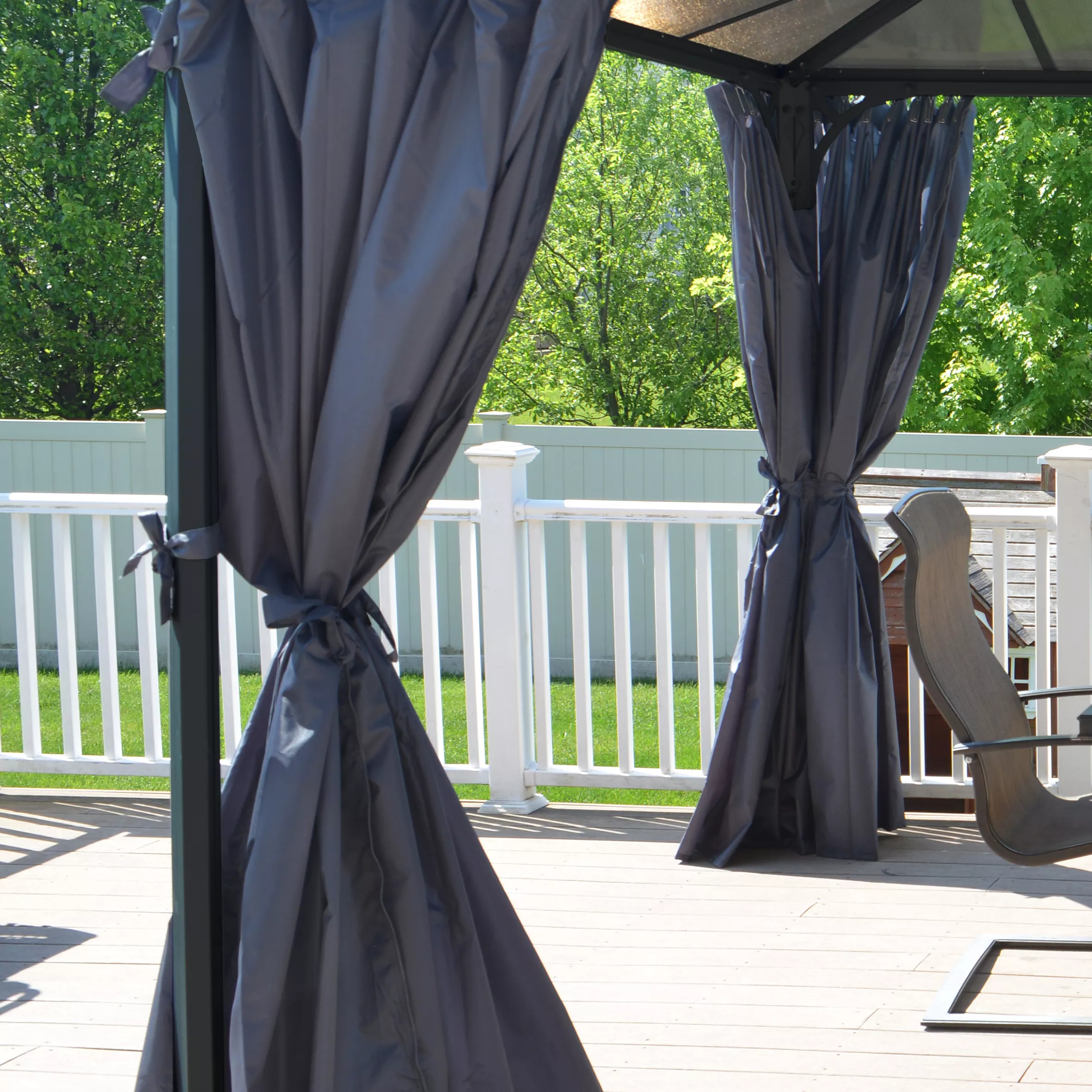 Palram - Canopia 3K Series Grey Polyester (PES) Gazebo Curtain, Pack Of 4 (L)2170mm (W)3660mm 2 Palram - Canopia 3K Series Grey Polyester (PES) Gazebo Curtain, Pack Of 4 (L)2170mm (W)3660mm - Image 2