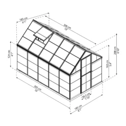 Palram - Canopia Harmony Grey 6X10 Greenhouse -Bestway Garden Sales Store palram canopia harmony grey 6x10 greenhouse7290108137699 01t BQ