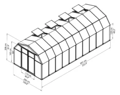 Palram - Canopia Hobby Gardner Green 8x20 Greenhouse -Bestway Garden Sales Store palram canopia hobby gardner green 8x20 greenhouse7290103121686 01t