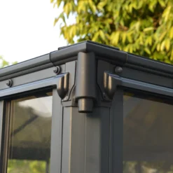 Palram - Canopia Ledro Grey Rectangular Gazebo, (W)3.6m (D)3.6m - Assembly Required -Bestway Garden Sales Store palram canopia ledro grey rectangular gazebo w 3 6m d 3 6m assembly required7290108136531 08i bq