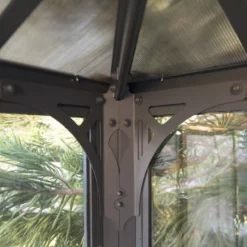 Palram - Canopia Ledro Grey Rectangular Gazebo, (W)4.3m (D)2.96m - Assembly Required -Bestway Garden Sales Store palram canopia ledro grey rectangular gazebo w 4 3m d 2 96m assembly required7290108139648 08i bq