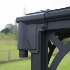 Palram - Canopia Martinique Grey Rectangular Gazebo, (W)4.3m (D)2.96m - Assembly Required -Bestway Garden Sales Store palram canopia martinique grey rectangular gazebo w 4 3m d 2 96m assembly required7290108130249 08i bq