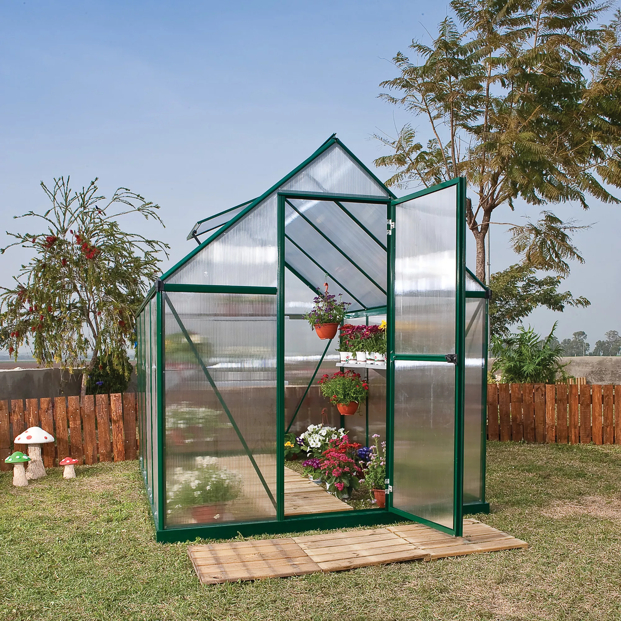Palram - Canopia Mythos Green 6X8 Greenhouse 5 Palram - Canopia Mythos Green 6X8 Greenhouse - Image 5