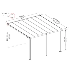 Palram - Canopia Sierra Grey Non-retractable Awning, (L)4.34m (H)3.05m (W)2.99m 13 Palram - Canopia Sierra Grey Non-retractable Awning, (L)4.34m (H)3.05m (W)2.99m -Bestway Garden Sales Store palram canopia sierra grey non retractable awning l 4 34m h 3 05m w 2 99m7290108130270 01t bq