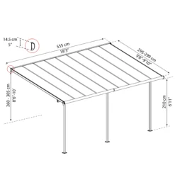 Palram - Canopia Sierra White Non-retractable Awning, (L)5.55m (H)3.05m (W)2.99m -Bestway Garden Sales Store palram canopia sierra white non retractable awning l 5 55m h 3 05m w 2 99m7290108130324 01t bq