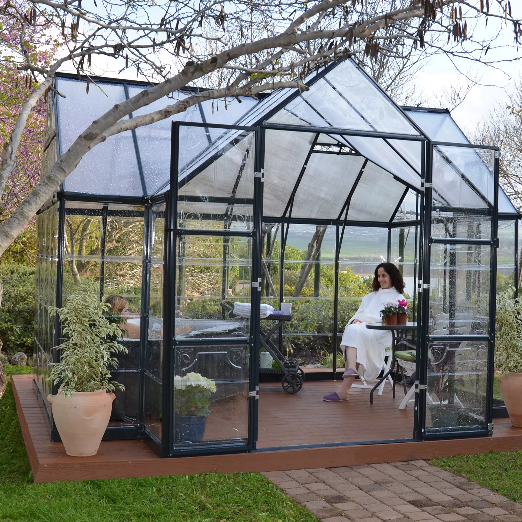 Palram - Canopia Victory Dark Grey 12x10 Greenhouse 8 Palram - Canopia Victory Dark Grey 12x10 Greenhouse - Image 8