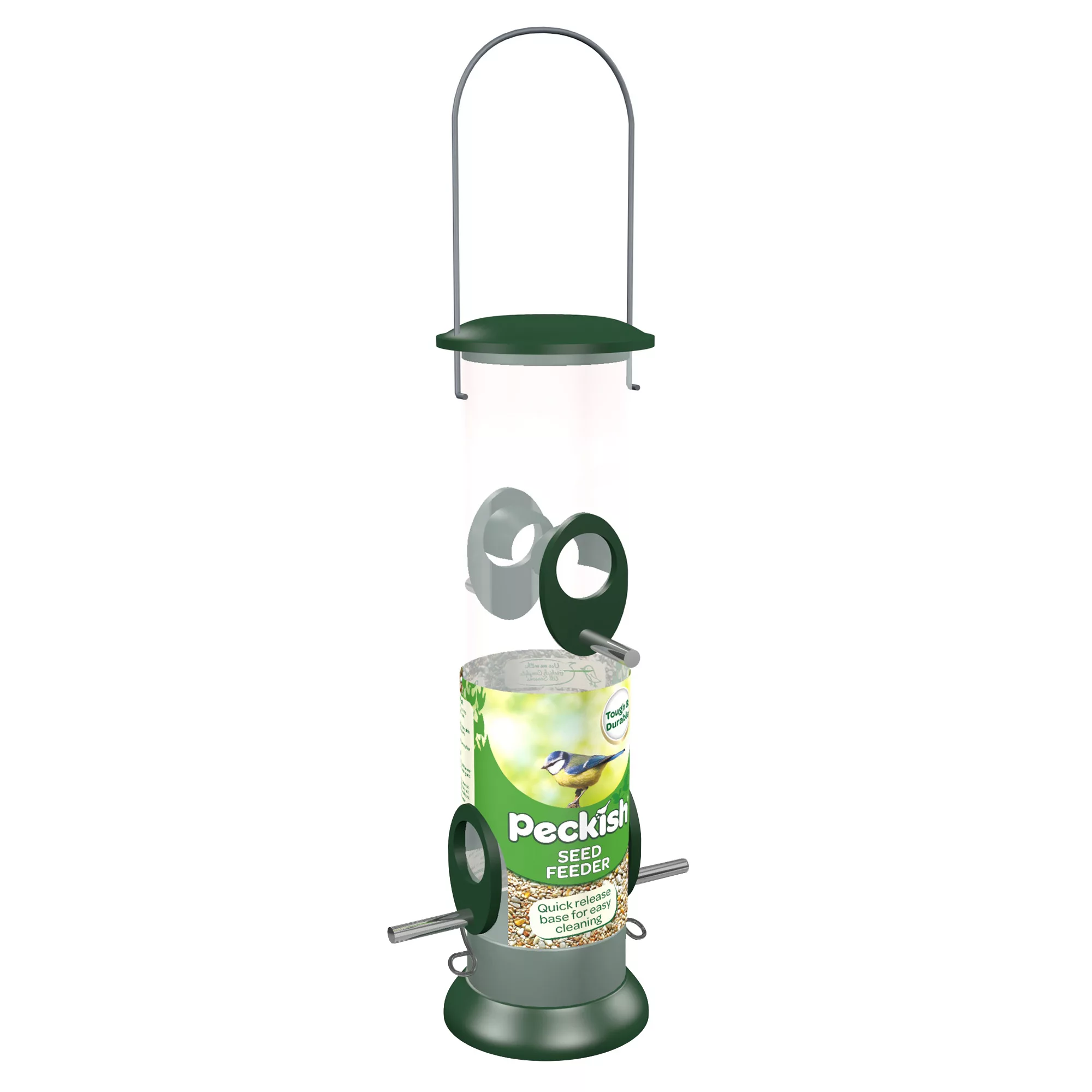 Peckish Plastic & Steel Seed Green All Weather Bird Feeder 0.7L 1 Peckish Plastic & Steel Seed Green All Weather Bird Feeder 0.7L