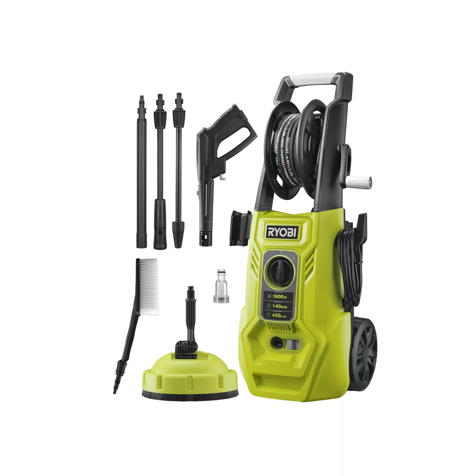 Ryobi Corded Pressure Washer 1.8kW RY140PWA 1 Ryobi Corded Pressure Washer 1.8kW RY140PWA
