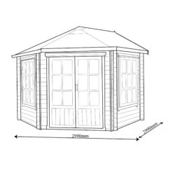 Shire Belvoir 10x10 Ft Toughened Glass Apex Tongue & Groove Wooden Cabin With Felt Tile Roof -Bestway Garden Sales Store shire belvoir 10x10 ft toughened glass apex tongue groove wooden cabin with felt tile roof5019804111220 03t