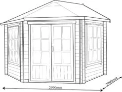 Shire Belvoir 10x10 Toughened Glass Apex Tongue & Groove Wooden Cabin - Base Not Included -Bestway Garden Sales Store shire belvoir 10x10 toughened glass apex tongue groove wooden cabin base not included5019804252336 02t