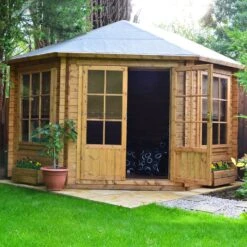 Shire Belvoir 10x10 Toughened Glass Apex Tongue & Groove Wooden Cabin - Base Not Included -Bestway Garden Sales Store shire belvoir 10x10 toughened glass apex tongue groove wooden cabin base not included5019804252336 03i bq