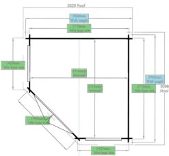 Shire Belvoir 10x10 Toughened Glass Apex Tongue & Groove Wooden Cabin - Base Not Included -Bestway Garden Sales Store shire belvoir 10x10 toughened glass apex tongue groove wooden cabin base not included5019804252336 03t