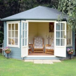 Shire Belvoir 10x10 Toughened Glass Apex Tongue & Groove Wooden Cabin - Base Not Included -Bestway Garden Sales Store shire belvoir 10x10 toughened glass apex tongue groove wooden cabin base not included5019804252336 08i bq