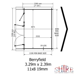 Shire Berryfield 11x8 Eco Glass Apex Tongue & Groove Wooden Cabin - Base Not Included -Bestway Garden Sales Store shire berryfield 11x8 eco glass apex tongue groove wooden cabin base not included5019804112289 02t bq