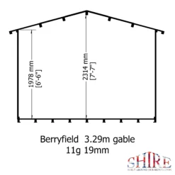 Shire Berryfield 11x8 Eco Glass Apex Tongue & Groove Wooden Cabin - Base Not Included -Bestway Garden Sales Store shire berryfield 11x8 eco glass apex tongue groove wooden cabin base not included5019804112289 03t bq