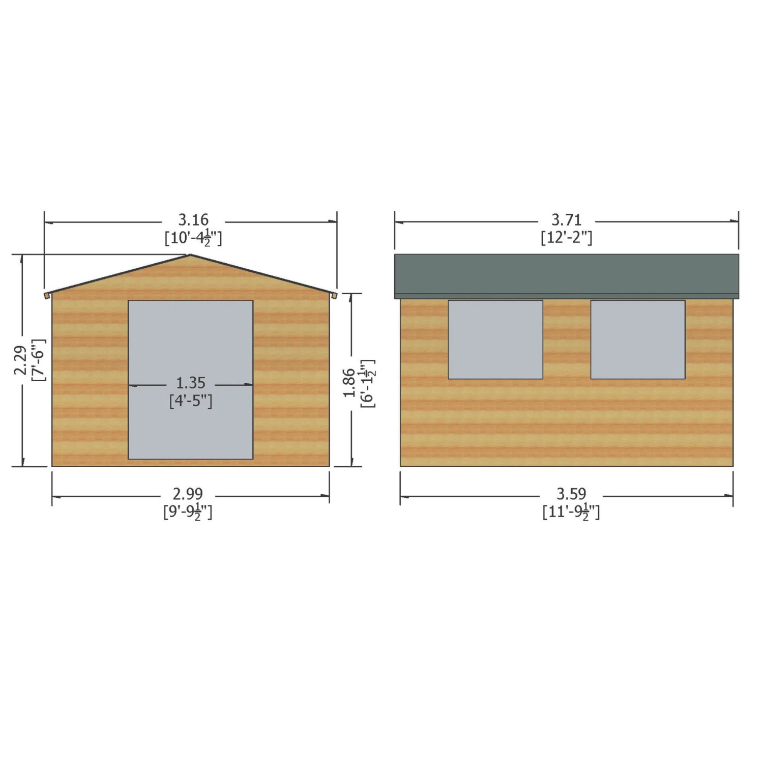 Shire Bison 12x10 Glass Apex Shiplap Wooden Workshop - Base Not Included 2 Shire Bison 12x10 Glass Apex Shiplap Wooden Workshop - Base Not Included - Image 2