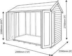 Shire Blenheim 10x8 Glass Bi-fold Door Apex Shiplap Wooden Summer House - Base Not Included 14 Shire Blenheim 10x8 Glass Bi-fold Door Apex Shiplap Wooden Summer House - Base Not Included -Bestway Garden Sales Store shire blenheim 10x8 glass bi fold door apex shiplap wooden summer house base not included5019804225491 02t