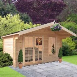 Shire Cannock 10x8 Ft Toughened Glass Apex Tongue & Groove Wooden Cabin With Felt Tile Roof -Bestway Garden Sales Store shire cannock 10x8 ft toughened glass apex tongue groove wooden cabin with felt tile roof5019804111282 03i bq