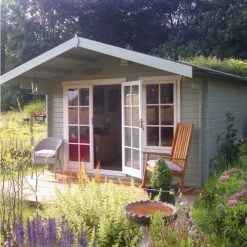 Shire Cannock 10x8 Toughened Glass Apex Tongue & Groove Wooden Cabin - Base Not Included -Bestway Garden Sales Store shire cannock 10x8 toughened glass apex tongue groove wooden cabin base not included5019804311088 01i bq