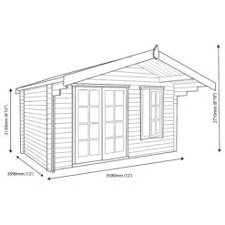 Shire Cannock 12x12 Ft Apex Tongue & Groove Wooden Cabin With Felt Tile Roof - Assembly Service Included -Bestway Garden Sales Store shire cannock 12x12 ft apex tongue groove wooden cabin with felt tile roof assembly service included5019804111374 03t