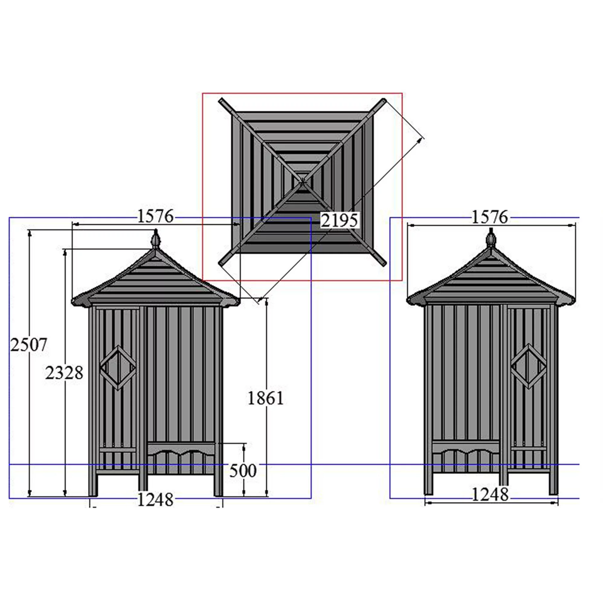 Shire Corner Arbour, (H)2510mm (W)1250mm (D)1250mm 3 Shire Corner Arbour, (H)2510mm (W)1250mm (D)1250mm - Image 3