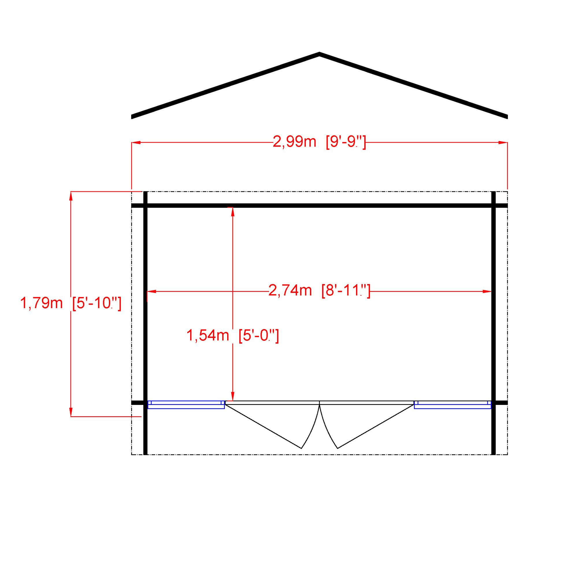 Shire Epping 10x6 Toughened Glass Apex Tongue & Groove Wooden Cabin 4 Shire Epping 10x6 Toughened Glass Apex Tongue & Groove Wooden Cabin - Image 4