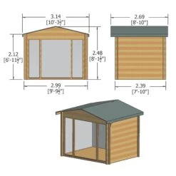 Shire Epping 10x8 Toughened Glass Apex Tongue & Groove Wooden Cabin - Assembly Service Included -Bestway Garden Sales Store shire epping 10x8 toughened glass apex tongue groove wooden cabin assembly service included5019804119530 01t bq