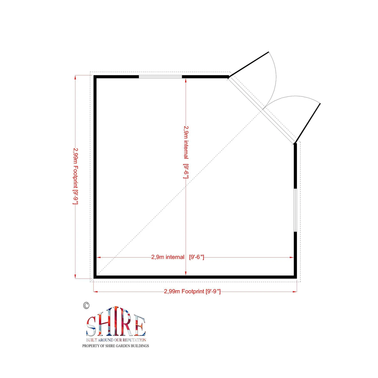 Shire Hampton 10x10 Glass Pent Shiplap Wooden Summer House - Base Not Included 11 Shire Hampton 10x10 Glass Pent Shiplap Wooden Summer House - Base Not Included - Image 11