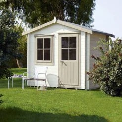 Shire Hartley 8x6 Glass Apex Tongue & Groove Wooden Cabin - Base Included
