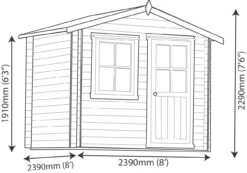 Shire Hartley 8x8 Apex Tongue & Groove Wooden Cabin (Base Included) 19 Shire Hartley 8x8 Apex Tongue & Groove Wooden Cabin (Base Included) -Bestway Garden Sales Store shire hartley 8x8 apex tongue groove wooden cabin base included 5019804198856 03t