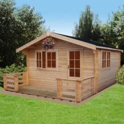 Shire Kinver 12x12 Toughened Glass Apex Tongue & Groove Wooden Cabin -Bestway Garden Sales Store shire kinver 12x12 toughened glass apex tongue groove wooden cabin5019804111381 01i